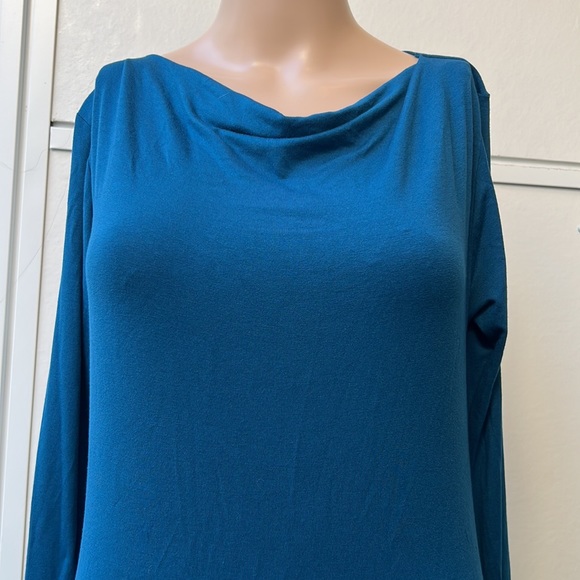 Deep blue draped back dress size XL on the tag, but M & L fit - Picture 7 of 7